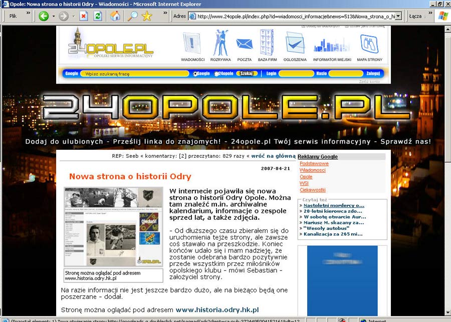 24opole.pl o Historii 
